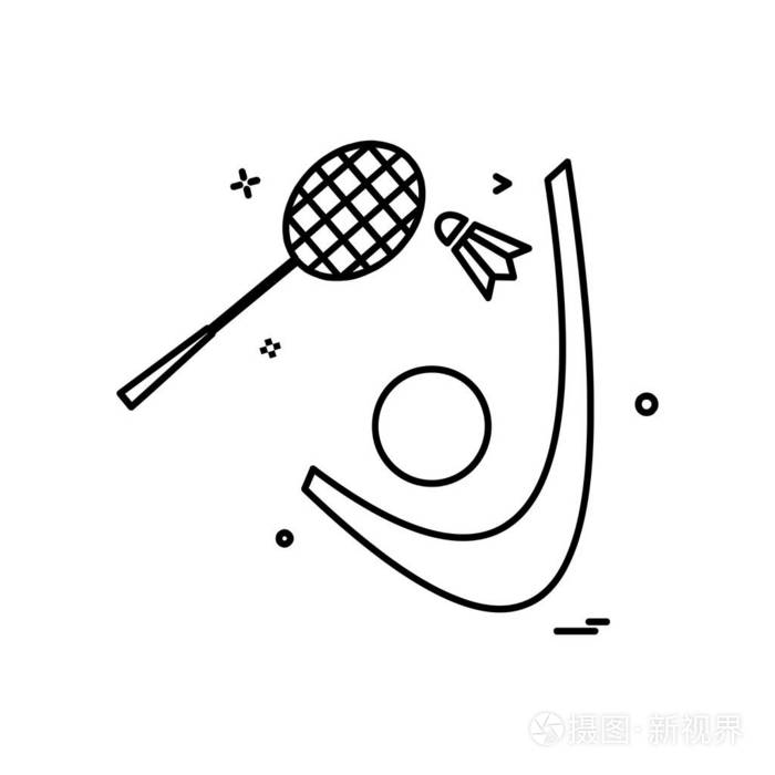 羽毛球图标设计矢量插图插画-正版商用图片0sguln-摄图新视界