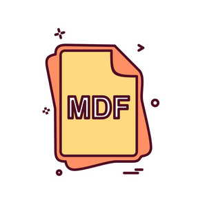 Mdf 文件类型图标设计向量