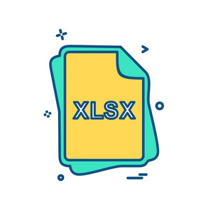 Xlsx 文件类型图标设计向量