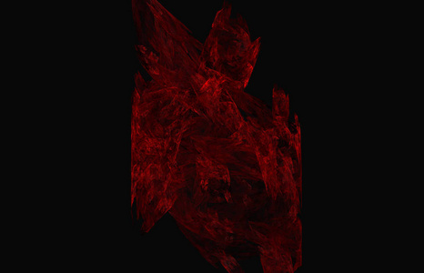 黑色背景上的红色分形纹理。幻想分形纹理。数字艺术。3d 渲染。计算机生成的图像