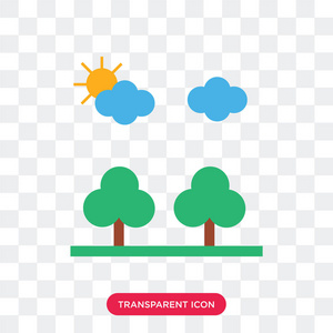 树向量图标在透明背景上隔离, 树徽标 d