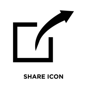 共享图标矢量隔离在白色背景上, 标志概念上的共享符号在透明背景下, 填充黑色符号