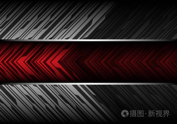 灰色色调箭头图案设计的红色横幅现代未来技术背景向量插图