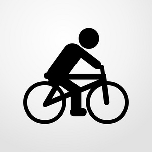骑自行车的人图标。平面设计