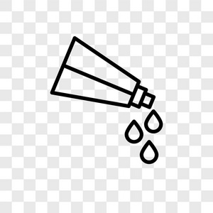 油漆管矢量颜料管矢量图标隔离在透明背景, 油漆管标志概念照片