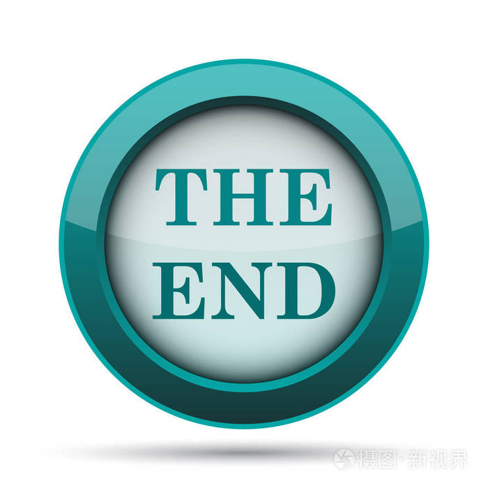 结束图标白色背景上的互联网按钮