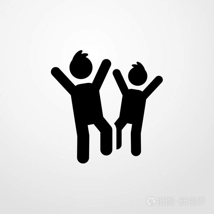 快乐的孩子们图标.平面设计