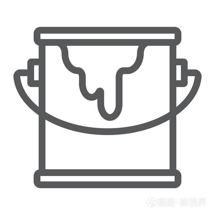 油漆和容器, 可以签署, 矢量图形, 一个线性模式的白色背景插画-正版