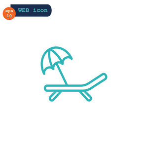 躺椅与伞图标