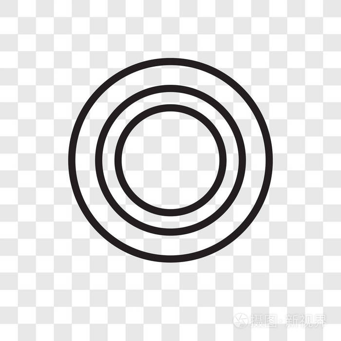 圆圈矢量图标在透明背景上隔离, 圆圈徽标设计
