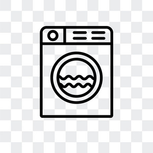 洗衣机矢量图标隔离在透明背景下, 洗衣机徽标设计照片