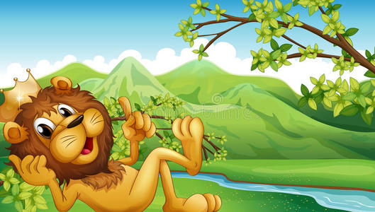 骄傲狮子王的矢量插图狮子王的矢量图解狮子王狮子王狮头标志矢量设计