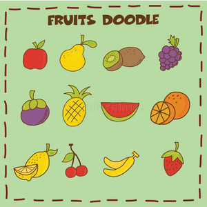 水果涂鸦图标