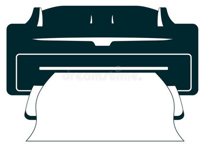 带纸张的独立办公室打印机