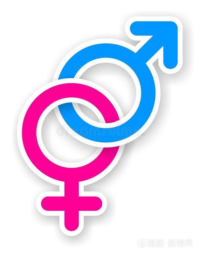 粉色和蓝色男女性别标志贴纸