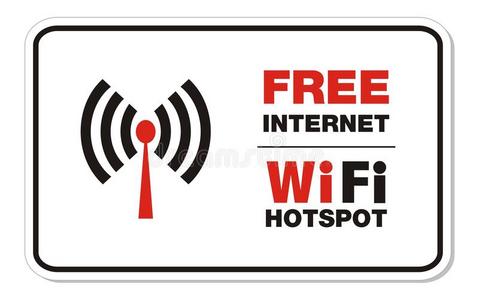 免费互联网wifi热点矩形标志