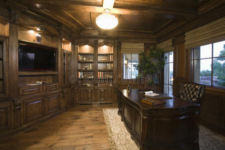 家中明亮的现代书房图片