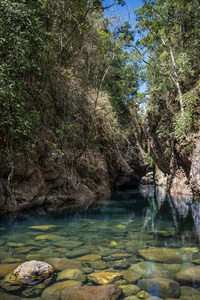 美丽的蓝色丛林泻湖，卡索克国家公园。泰国，