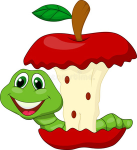 食虫红苹果卡通