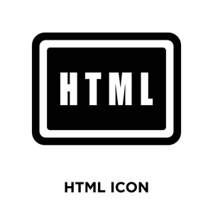 html 图标矢量隔离在白色背景上, 标志概念上的 html 符号在透明背景下, 填充黑色符号