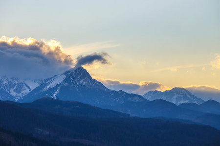 塔特拉山，波兰落日