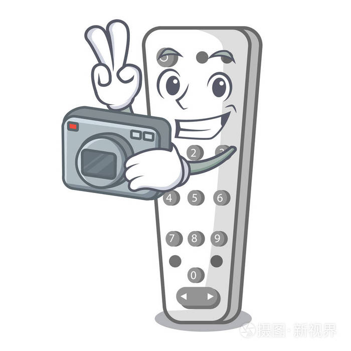 摄影师卡通遥控器从电视设备