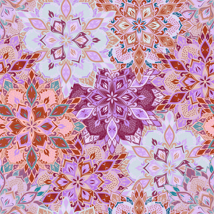 波西米亚风花朵图案