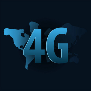 4g. 新的无线互联网 wifi 连接。社会媒体的旗帜。矢量插图