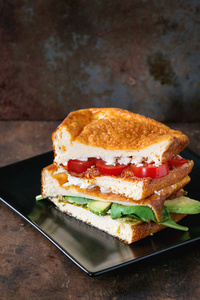 低碳水化合物面包三明治图片