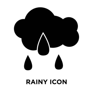 下雨积水雨天下雨天图标向量被孤立在白色背景上, 标志概念上的雨天