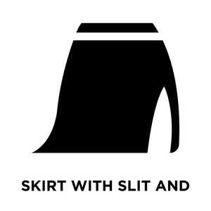 裙子与狭缝和传送带图标媒介隔绝在白色背景, 标志概念裙子与缝和传送带标志在透明背景, 被填装的黑色标志