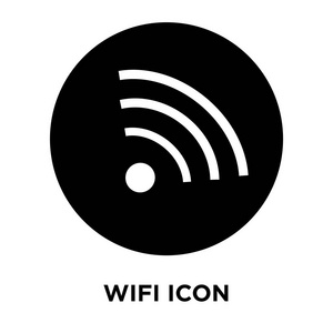 wifi 图标矢量隔离在白色背景上, 标志概念的 wifi 标志在透明背景, 实心黑色符号