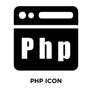 php 图标矢量隔离在白色背景上, 标志概念的 php 符号在透明背景下, 填充黑色符号