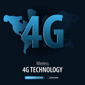 4g. 新的无线互联网 wifi 连接。社会媒体的旗帜。矢量插图