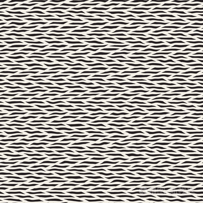 手绘线无缝花纹.抽象的几何平铺背景.手绘黑白复古纹理