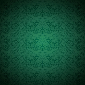 绿色复古背景, 皇家与古典巴洛克式的样式, 洛可可式与黑暗的边缘背景 卡片, 邀请, 横幅。方形格式