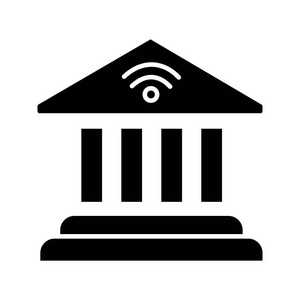 白色背景上的网上银行标志符号图标