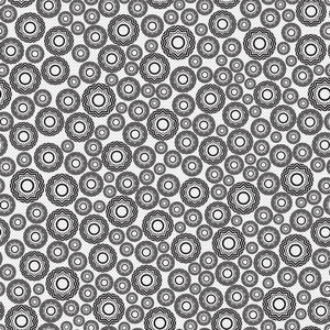 无缝图案, 纹理, 背景.黑色的圆形几何元素, 在白色上排列照片