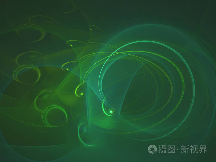 绿色抽象分形背景3d 渲染插图