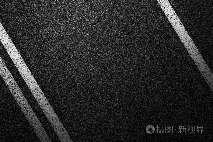 水平划分的白色条纹的柏油的马路.纹理的停机坪上,顶视图
