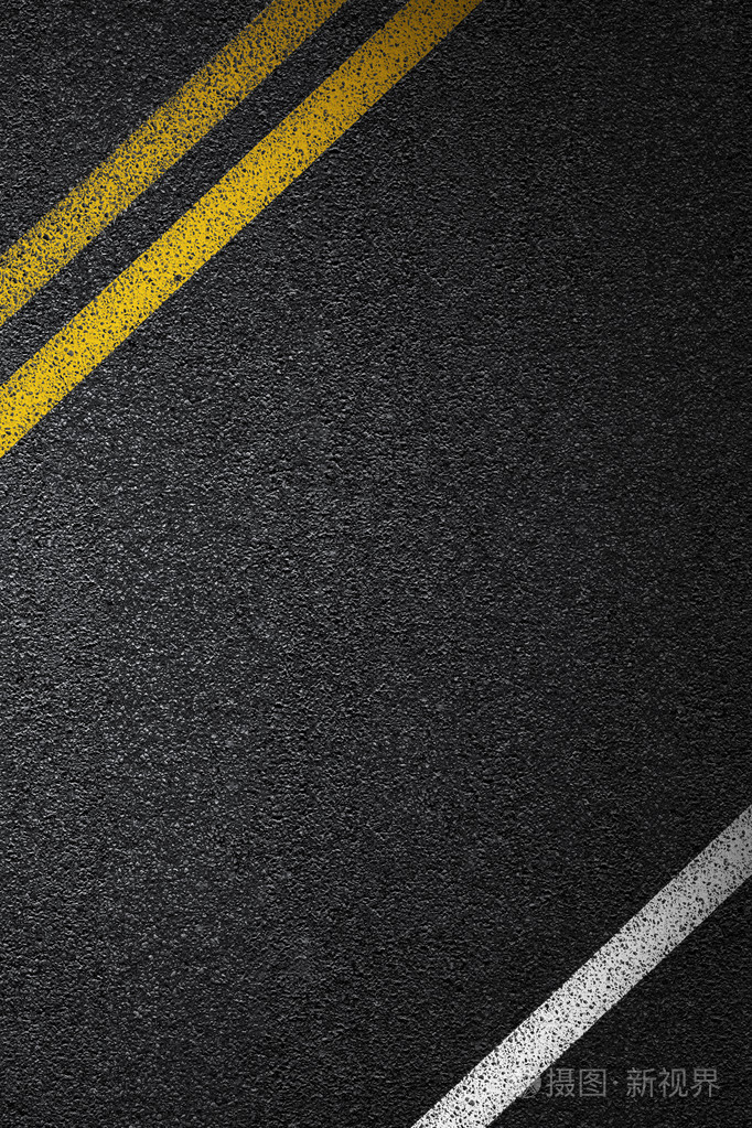 水平划分的白色和黄色条纹的柏油的马路.纹理的停机坪上,顶视图