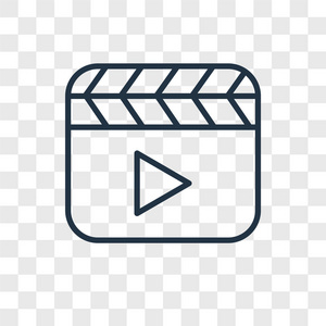 视频播放器矢量图标隔离在透明背景, 视频播放器徽标概念照片