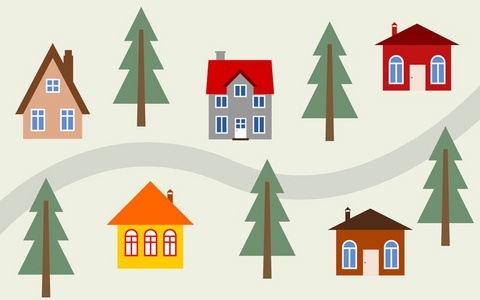 卡通城矢量图照片