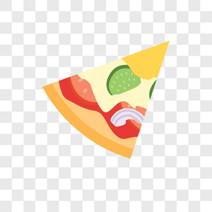 比萨矢量图标隔离在透明的背景, 比萨饼徽标概念
