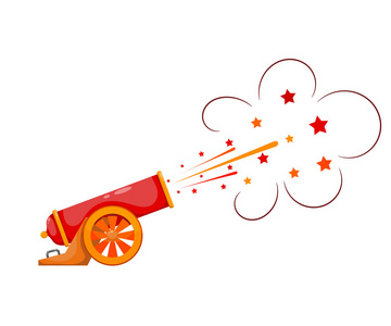 彩色图像的中世纪大炮开火白坝照片