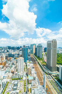 东京城市地平线上的美丽建筑