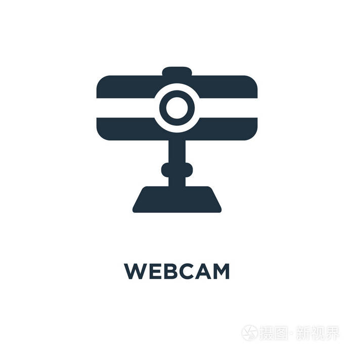 黑色填充矢量图.在白色背景上的摄像头符号.可用于网络和移动