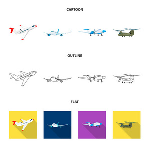平面和传输图标的孤立对象。股票平面和天空矢量图标的采集