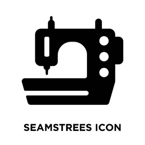 Seamstrees 图标矢量隔离在白色背景上, 标志概念的 Seamstrees 标志在透明的背景, 充满黑色符号