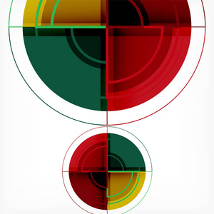 具有3d 效果的创造性圆圈几何抽象背景